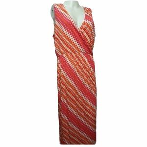 J.Jill Dress Sleeveless Printed Wrap Dress Striped Soft Floral Geometric
